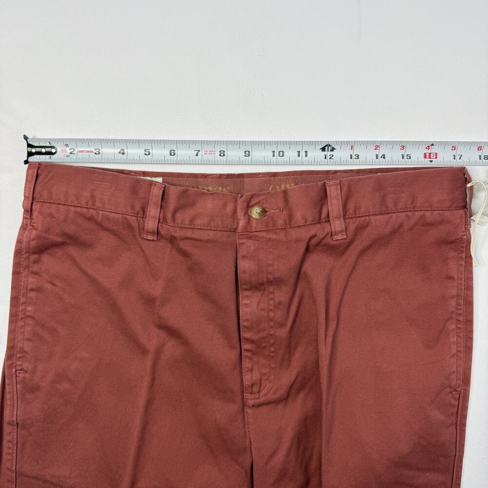 Orvis Pants Mens 34 Rust Surf Washed Cotton Chino Unfinished Hem Straight Leg - Picture 6 of 10